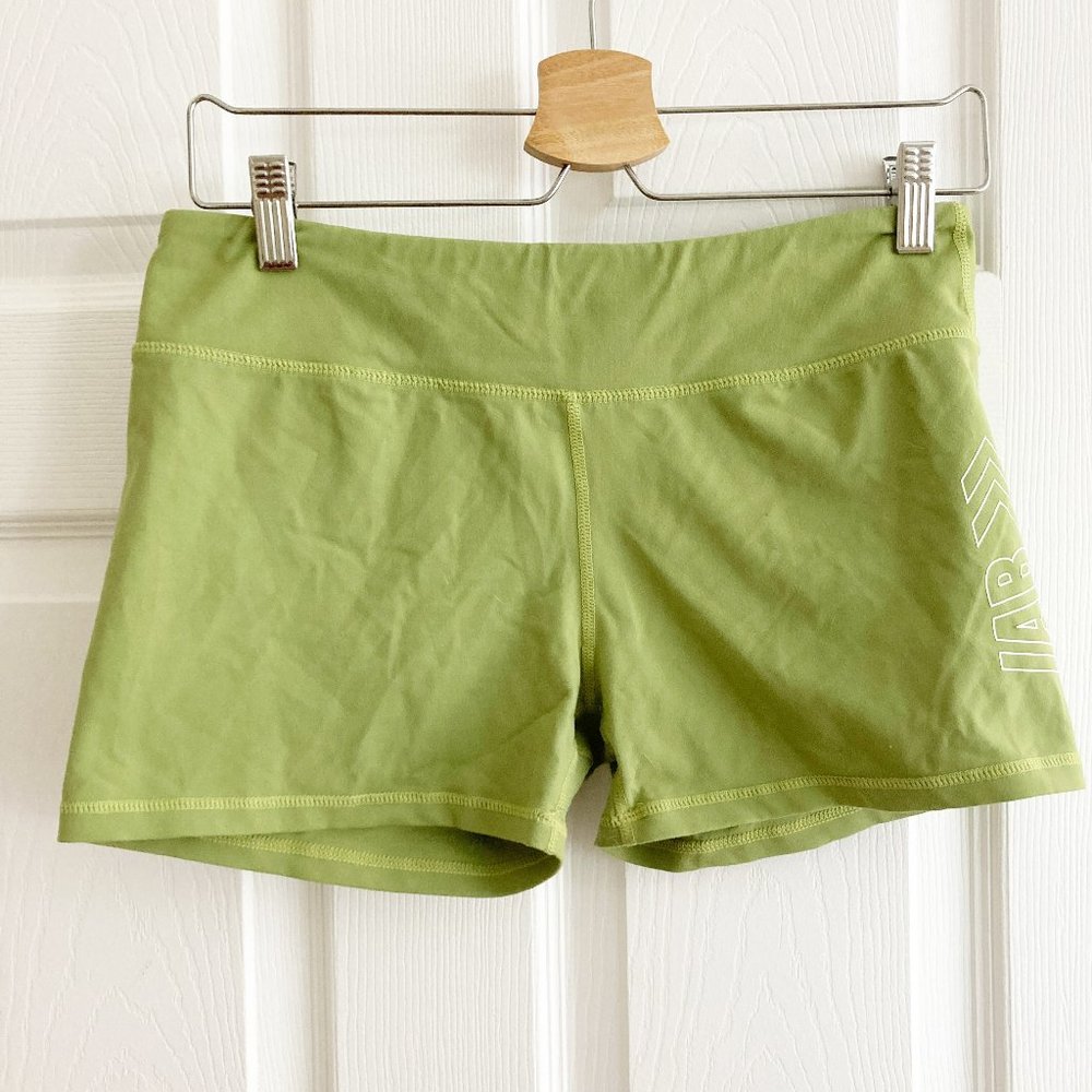 IAB MFG 3" Arrows Workout Shorts Size L (10) Green Strech Active Gym